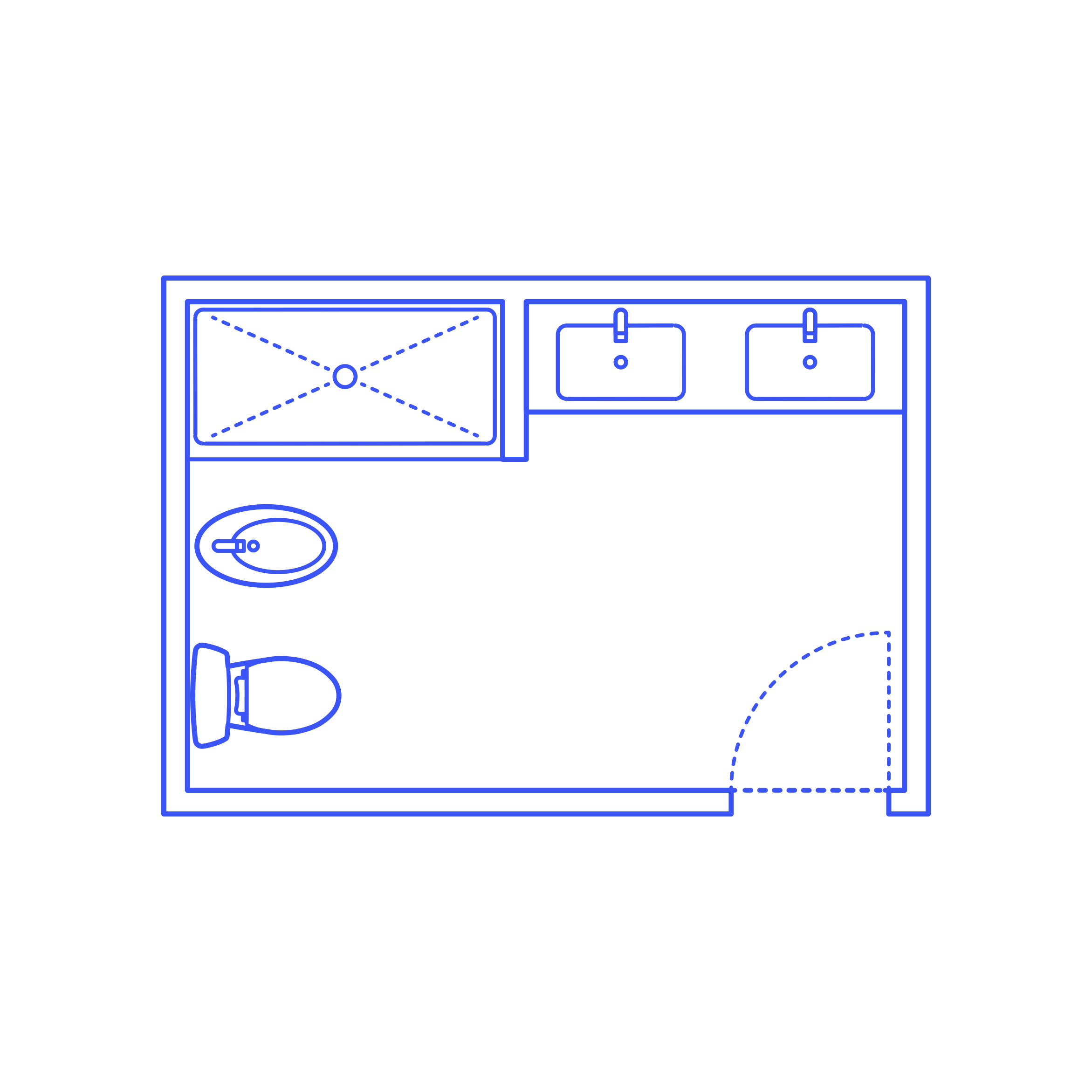 Layouts Bathrooms Primary Shower Bidet 2 Wall Vinyl Cutting Svg File Free Vectors